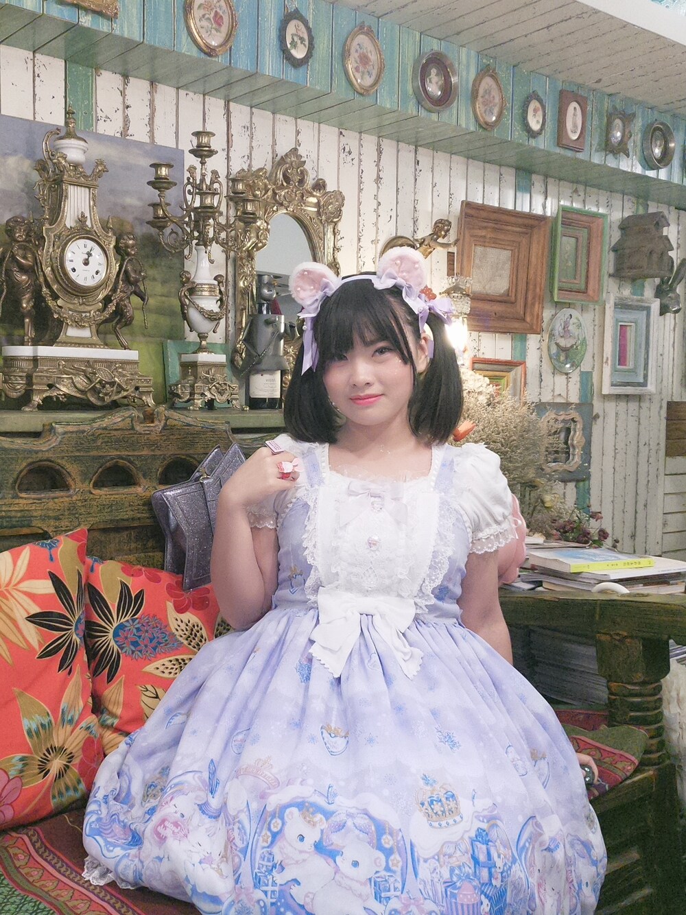 「lolitafashion、Lolita fashion」｜「Angelic Prettyのアイテム（カチューシャ、パープル系）」を使った、红糖玛丽さん（レディース・160cm）の秋コーディネートの1枚目の写真