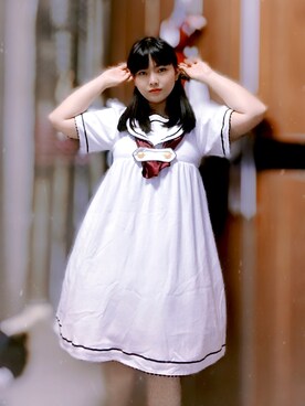 「lolitafashion」｜「アイテム（チュニック）」を使った、红糖玛丽さん（レディース・160cm）の春コーディネート