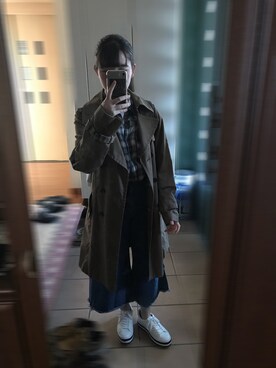 「GAP（ギャップ）のアイテム（トレンチコート）」を使った、shioriさん（レディース・150cm）の春コーディネート