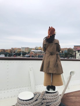 「GAP（ギャップ）のアイテム（トレンチコート）」を使った、shioriさん（レディース・150cm）の春コーディネート
