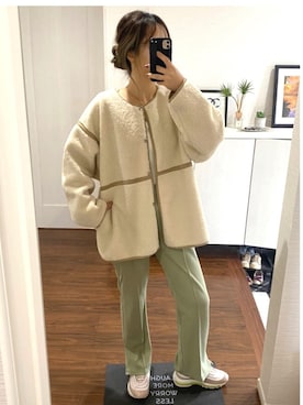 「ママファッション」｜「アイテム（ムートンコート）」を使った、piiさん（レディース・160cm）の秋コーディネート