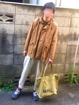 「MHL.（エムエイチエル）のアイテム（ブルゾン）」を使った、りょとさん（メンズ・168cm）の冬コーディネート
