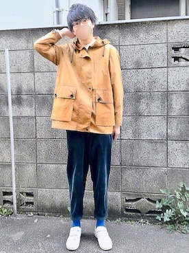 「MHL.（エムエイチエル）のアイテム（ブルゾン）」を使った、りょとさん（メンズ・168cm）の冬コーディネート