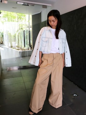 「HAVERSACK」｜「アイテム（デニムジャケット）」を使った、LICLEさん（レディース・160cm）の夏コーディネート