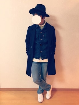 「URBAN RESEARCH（アーバンリサーチ）のアイテム（ピーコート）」を使った、Nariさん（メンズ・176cm）の冬コーディネート