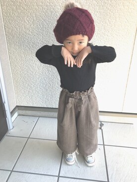 「wearhalloween2017」｜「アイテム（ニットキャップ/ビーニー）」を使った、non.さん（キッズ・90cm）の秋コーディネート