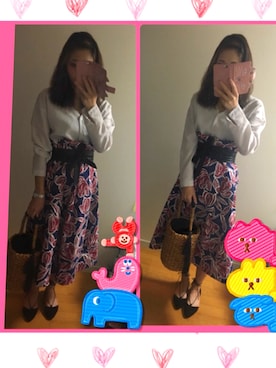 「DRWCYS（ドロシーズ）のアイテム（かごバッグ）」を使った、nachiさん（レディース・160cm）の春コーディネート