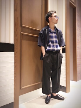 「カラーサングラス」｜いなばちさん（メンズ・165cm）の夏コーディネート