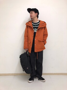 「RAGEBLUE（レイジブルー）のアイテム（マウンテンパーカー）」を使った、いなばちさん（メンズ・165cm）の秋コーディネート