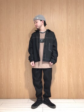 「RAGEBLUE（レイジブルー）のアイテム（ニットキャップ/ビーニー）」を使った、いなばちさん（メンズ・165cm）の春コーディネート