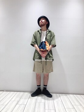「RAGEBLUE（レイジブルー）のアイテム（ハンドバッグ）」を使った、いなばちさん（メンズ・165cm）の夏コーディネート