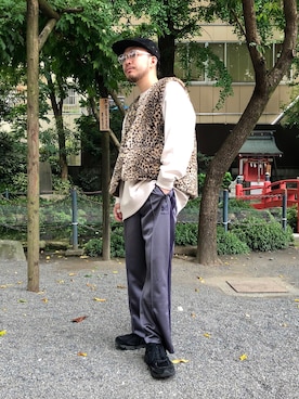 「RAGEBLUE（レイジブルー）のアイテム（キャップ）」を使った、いなばちさん（メンズ・165cm）の秋コーディネート