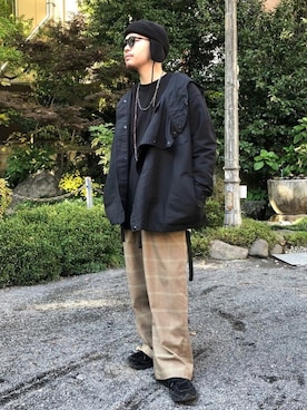 「アイテム（ニットキャップ/ビーニー）」を使った、いなばちさん（メンズ・165cm・20代）の冬コーディネート