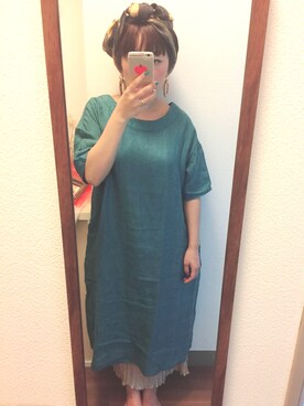 「SPINNS(スピンズ)のアイテム(ストール/ショール)」を使った、memeさん(レディース・150cm)の春コーディネート