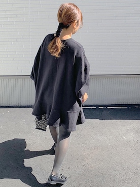 「スウェットワンピース」｜「アイテム（ローファー）」を使った、memeさん（レディース・150cm）の秋コーディネート
