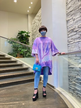 「DIESEL」｜「アイテム（サンダル）」を使った、FUKUさん（レディース・162cm）の春コーディネート