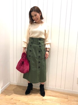 「andemiu」｜「アイテム（ブーティ）」を使った、Kaoriさん（レディース・155cm）の冬コーディネート