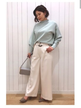 「アイテム（パンプス、グレー系）」を使った、Kaoriさん（レディース・155cm）の冬コーディネート