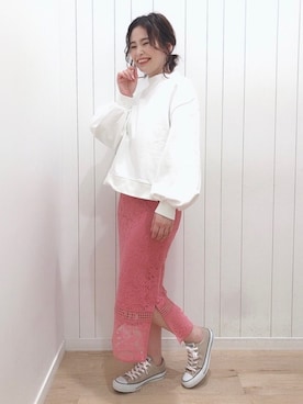 「andemiu」｜「アイテム（スウェット）」を使った、Kaoriさん（レディース・155cm）の春コーディネート