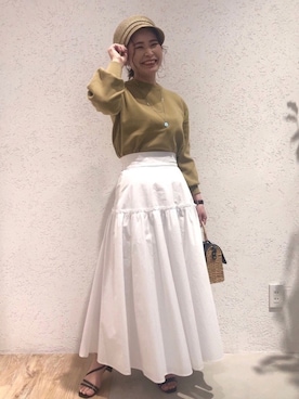 「シースルー」｜「アイテム（キャスケット）」を使った、Kaoriさん（レディース・155cm）の春コーディネート