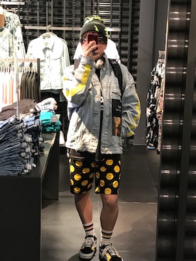 「G-STAR RAW（ジースターロゥ）のアイテム（帽子）」を使った、70eidjさん（メンズ・166cm）の春コーディネート