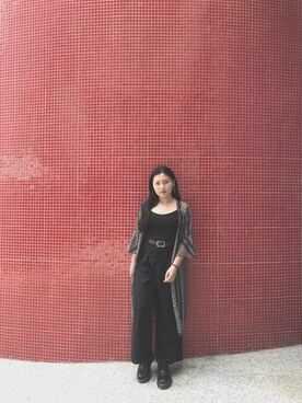 「アイテム（ブーティ）」を使った、陳憶潔さん（レディース・154cm・10代）の春コーディネート