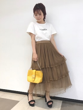 「TITTY&CO.（ティティーアンドコー）のアイテム（ショルダーバッグ）」を使った、titty&co. miyu♡さん（レディース・148cm）の春コーディネート