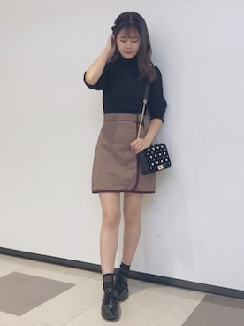 「TITTY&CO.（ティティーアンドコー）のアイテム（ショルダーバッグ）」を使った、titty&co. miyu♡さん（レディース・148cm）の秋コーディネート