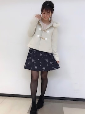 「TITTY&CO.（ティティーアンドコー）のアイテム（ダッフルコート）」を使った、titty&co. miyu♡さん（レディース・148cm）の秋コーディネート