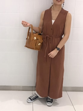 「ALLUMER（アリュメール）のアイテム（ワンピース/ドレス）」を使った、shihoさん（レディース・165cm）の秋コーディネート
