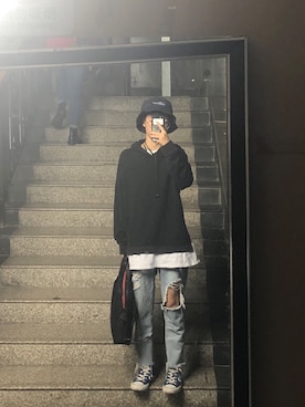 「基础款」｜「アイテム（キャップ）」を使った、可能可爱呵さん（レディース・155cm）の秋コーディネート
