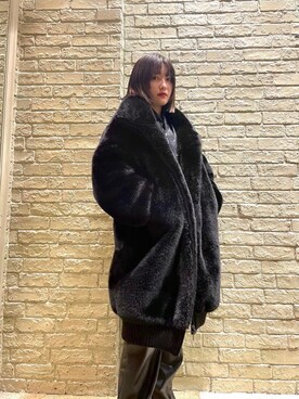 「ﾋﾞｯｸﾞｼﾙｴｯﾄ」｜「アイテム（その他アウター）」を使った、YUIKAさん（レディース・158cm）の秋コーディネート