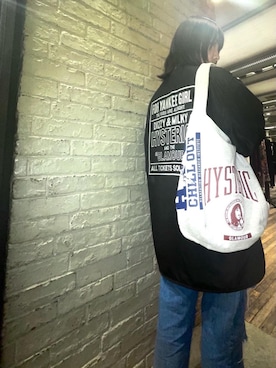 「HYSTERIC GLAMOUR（ヒステリックグラマー）のアイテム（ノーカラーコート）」を使った、YUIKAさん（レディース・158cm）の冬コーディネート