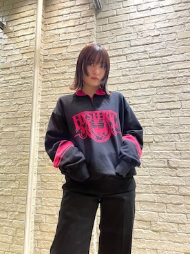 「ロックコーデ」｜「アイテム（スウェット）」を使った、YUIKAさん（レディース・158cm）の冬コーディネート
