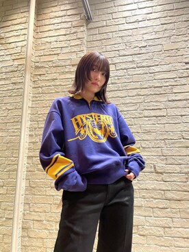 「ロックコーデ」｜「アイテム（スウェット）」を使った、YUIKAさん（レディース・158cm）の冬コーディネート
