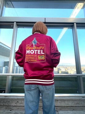 「ロックコーデ」｜「アイテム（ブルゾン）」を使った、YUIKAさん（レディース・158cm）の春コーディネート