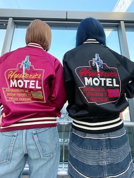 「ロックコーデ」｜「アイテム（ブルゾン）」を使った、YUIKAさん（レディース・158cm）の春コーディネート