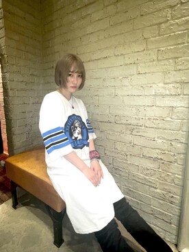 「ロックコーデ」｜「アイテム（ワンピース/ドレス）」を使った、YUIKAさん（レディース・158cm）の春コーディネート