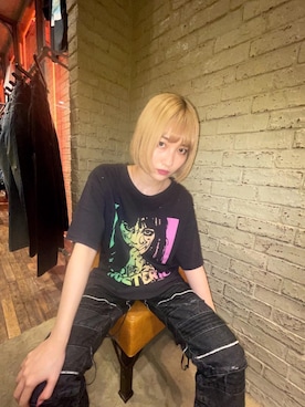 「ロックコーデ」｜「アイテム（帽子）」を使った、YUIKAさん（レディース・158cm）の夏コーディネート