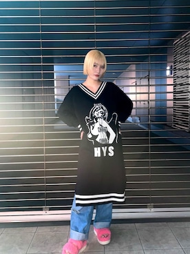 「ロックコーデ」｜「アイテム（ワンピース/ドレス）」を使った、YUIKAさん（レディース・158cm）の秋コーディネート