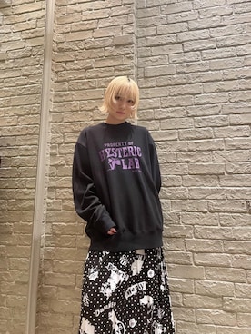 「ロックコーデ」｜「アイテム（スウェット）」を使った、YUIKAさん（レディース・158cm）の秋コーディネート