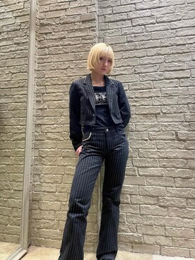 「ロンt」｜「アイテム（その他アウター）」を使った、YUIKAさん（レディース・158cm）の冬コーディネート