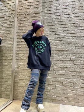 「でにむ」｜「アイテム（ニットキャップ/ビーニー）」を使った、YUIKAさん（レディース・158cm）の冬コーディネート