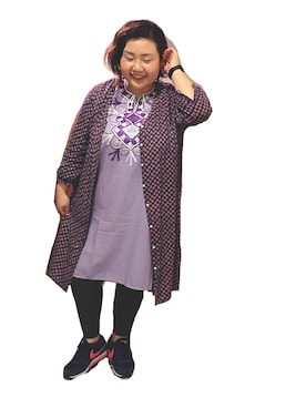 「plussize」｜「アイテム（腕時計）」を使った、kasan/manaさん（レディース・155cm）の春コーディネート