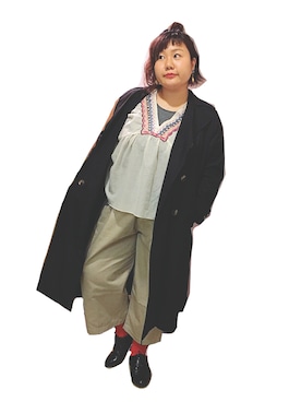 「ORiental TRaffic(ORiental TRaffic)」｜「アイテム（トレンチコート）」を使った、kasan/manaさん（レディース・155cm）の春コーディネート