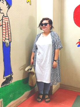 「ぽっちゃり、夏」｜「アイテム（腕時計）」を使った、kasan/manaさん（レディース・155cm）の夏コーディネート