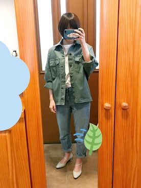 「ゆるカジ」｜「アイテム（ジャケット/アウター）」を使った、ゆたさん（レディース・155cm）の春コーディネート