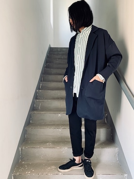 「VINTAGE（ヴィンテージ）のアイテム（ピーコート）」を使った、littlecaiさん（メンズ・174cm）の春コーディネート