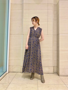 プリントギャザーシャツワンピース 袖なし を使った人気ファッションコーディネート Wear