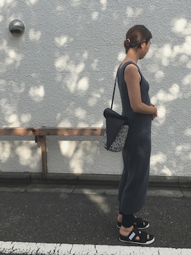 「Steven Alan（スティーブンアラン）のアイテム（ワンピース/ドレス）」を使った、Rina Kokuboさん（レディース・153cm）の夏コーディネート